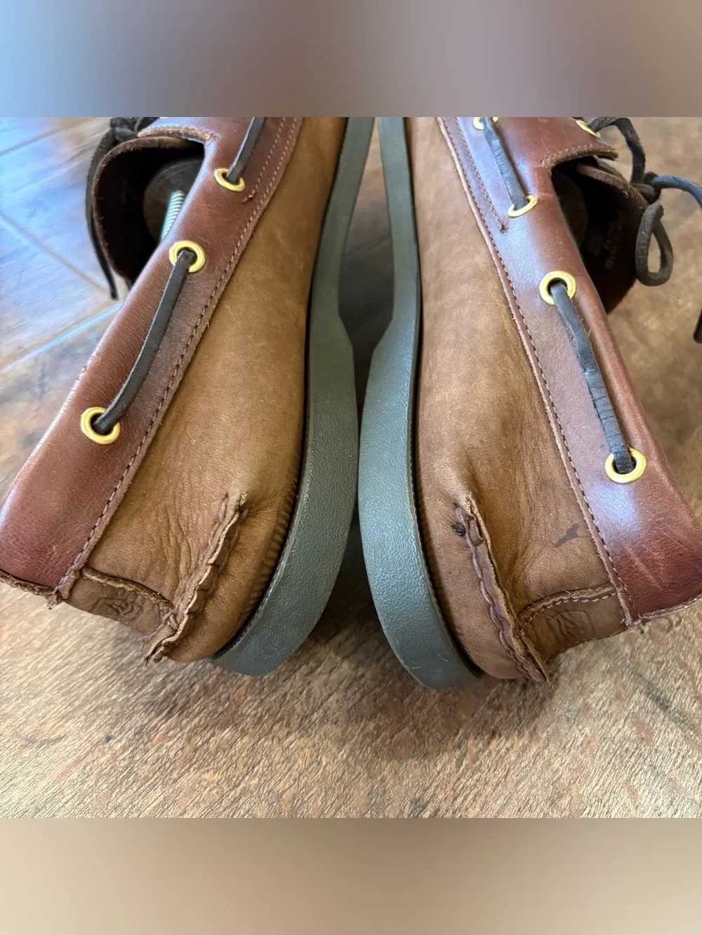 Sperry Top-Sider Men’s 11.5M Brown Leather Boat Shoes 2 Eye Moc Toe Casual